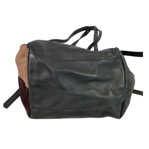 See by Chloé Suede Leather Tote Bag Colorblock Burgundy Fall COA - Picture 6 of 13